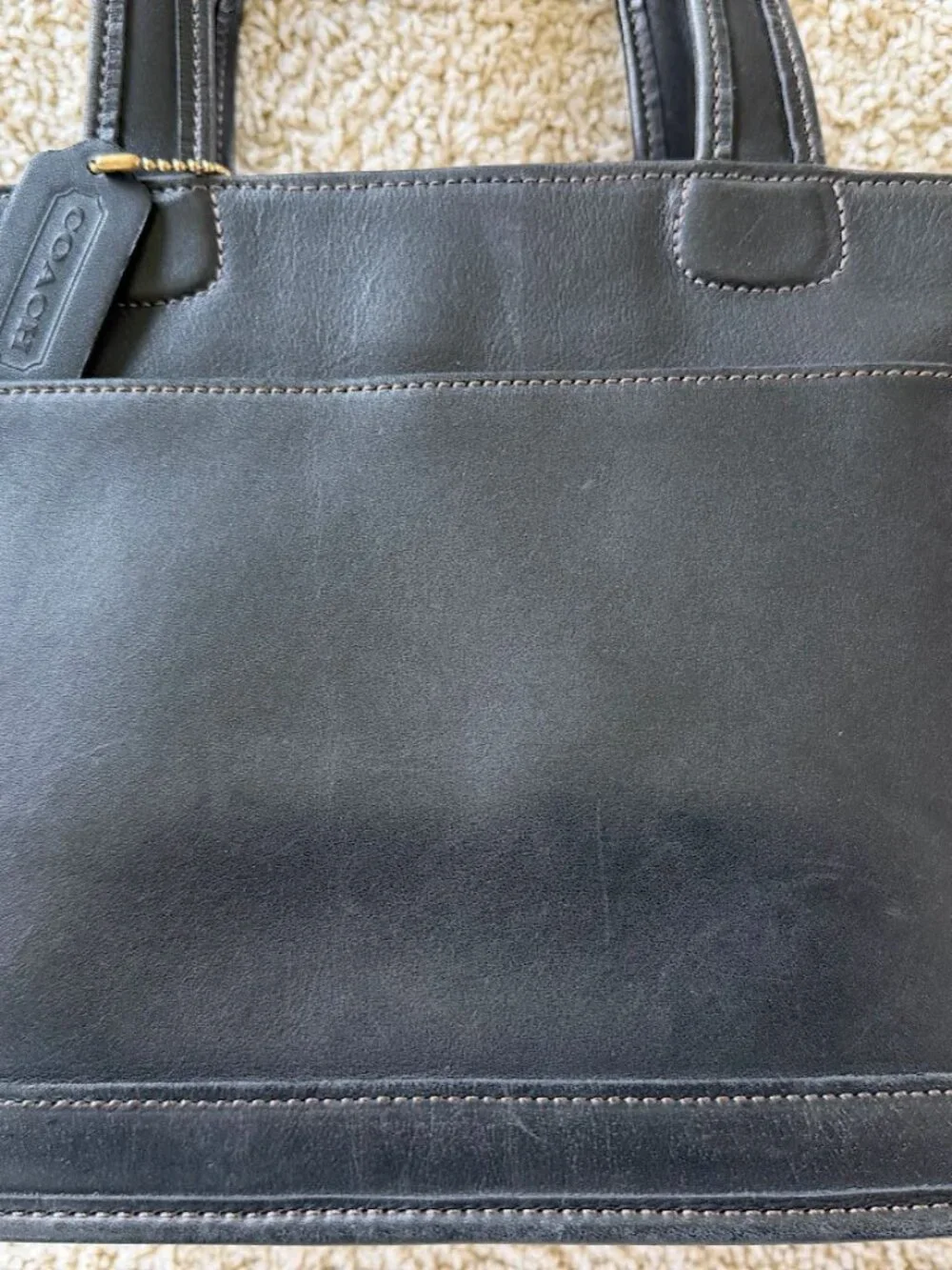Vintage Black Leather Coach Bleecker Satchel - Picture 6 of 8